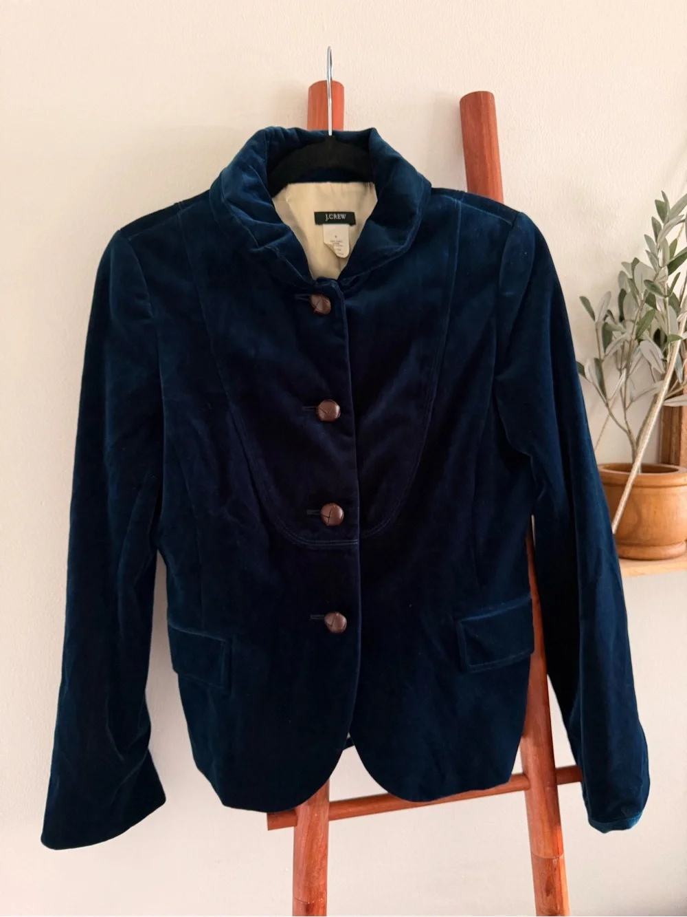 J.Crew midnight blue velvet jacket